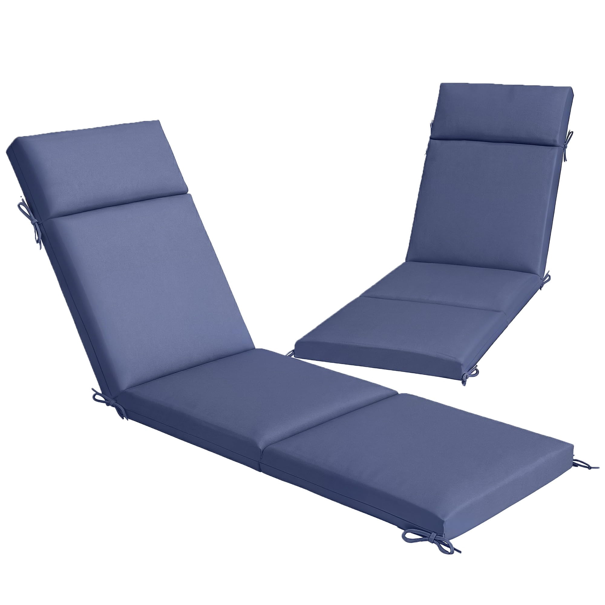 Cojines Para Tumbona Exterior Outsunny 183x54x7 Cm Azul Marino