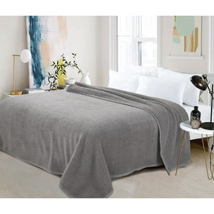 Zahr - Frazada Sherpa King Gris