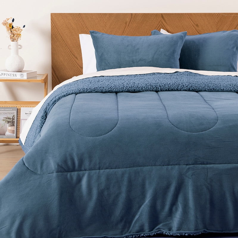 Mashini - Plumon Coral Sherpa King Azul