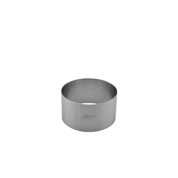 Molde redondo para pasteles Ateco, 4,5 cm de alto x 8 cm de diámetro, acero inoxidable