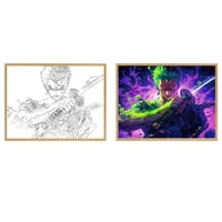 Lelumania - Cuadro Led De Zoro Espada En Diagonal 23X18Cm