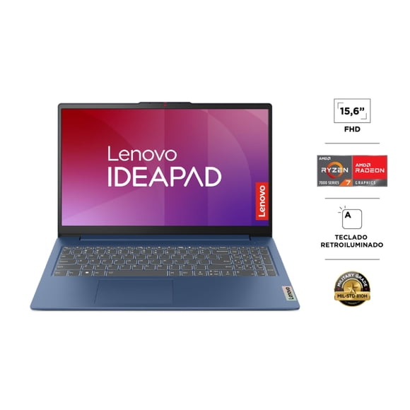 Notebook IdeaPad Slim 3 15ABR8 15.6" Full HD AMD Ryzen 7 16GB 512GB SSD Azul