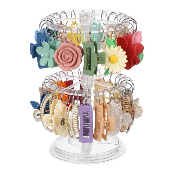 Organizador de horquillas tipo garra KKONHII 30 × 15,5 cm transparente, 48 anillos