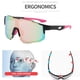 thumbnail image 4 of POLASUP GAFAS LENTES DE SOL Gafas de sol deportivas con lentes iridiscentes en tonos rosados y verdes, montura negra con detalles rosa. Diseño aerodinámico, protección UV 400, 4 of 5