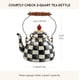 thumbnail image 4 of Tetera MACKENZIE-CHILDS esmaltada Courtly Check, 2 litros, color blanco y negro, 4 of 6