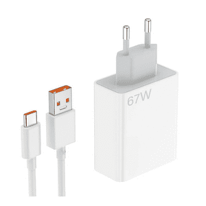 Genérico - Pack Xiaomi Cable Usb C + Cargador 67W Blanco