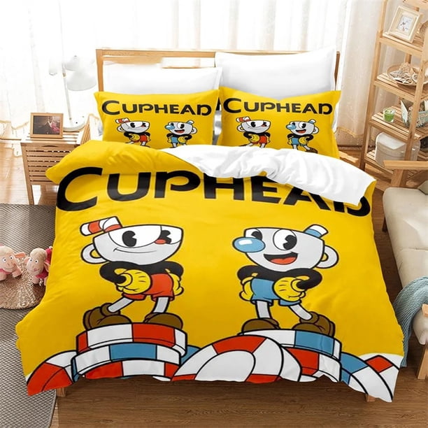 Cartoon Cuphead Show Bedding SetDuvet Cover Comforter Bed Set Quilt Cover Pillowcase Boys Girls Adults