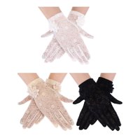 Guantes De Encaje Skylety De Los Años 20 Con Estampado Floral Para Fiesta De Té, 3 Pares