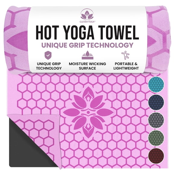 Esterilla de yoga Clever Yoga Hot, antideslizante, lila, para yoga caliente