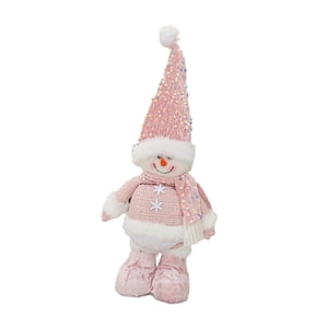 Magideal - Muñeco De Peluche Navideño De Pie, Muñeco De Tela Con Patas Retráctiles, Figura Navideña Para Dormitorio, Año Nuevo, Familia, Amigos, Vacaciones, Niño Muñeco De Nieve 47X12X6Cm