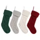 thumbnail image 4 of Medias navideñas grandes de punto de 45 cm para colgar en la chimenea, ideales para decorar las fiestas familiares (burdeos, marfil, 6 unidades), 4 of 5