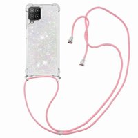 Funda Foxdock Para Samsung Galaxy A22 4G Con Cuerda Ajustable, Brillo Líquido, Protección Antigolpes Y Lente – Ideal Para Regalo