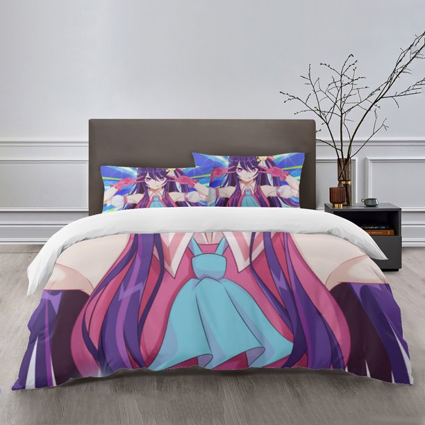 OSHI NO KO Bedding Sets Bed Cartoon Duvet Cover Lightweight 3 Piece Bet Sets for Kids Boys Girls