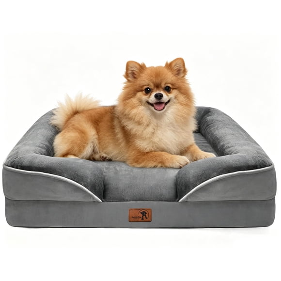 Cama ortopédica para perro Spotted Play S de espuma gris