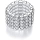 thumbnail image 1 of Nuevo anillo elástico brillante de 4 filas de diamantes de imitación de cristal, plateado, 1 of 2