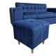 thumbnail image 3 of Sofa Dos Cuerpos Mas Pouf En Felpa Azul Marino, 3 of 3