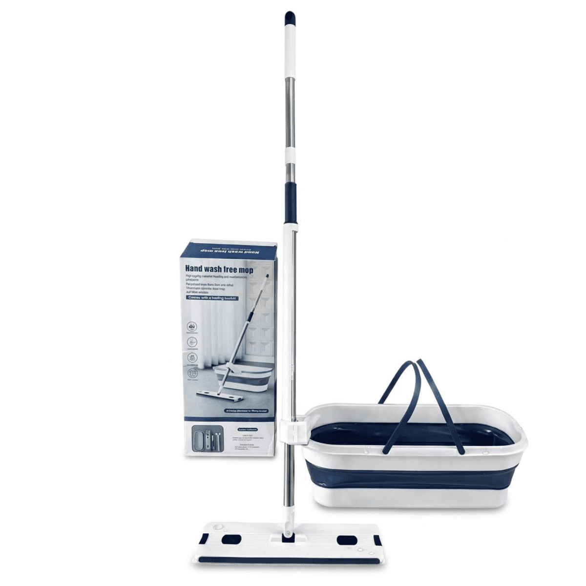 Genérica - Mopa Plana Microfibra Con Balde Plegable Escurridor Incluido