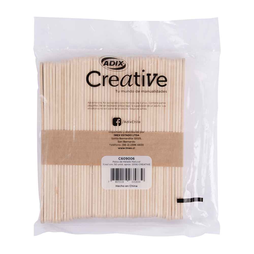Adix Creative - Palo De Helado Natural 50Un