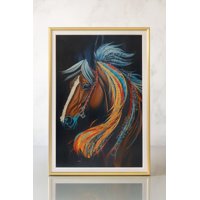 Decostilo - Cuadro Caballo Con Cristales Moderno Y Minimalista 40X60
