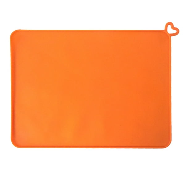 Tapete de silicona impermeable para comedero de mascotas, bordes elevados que evitan derrames de comida y agua.