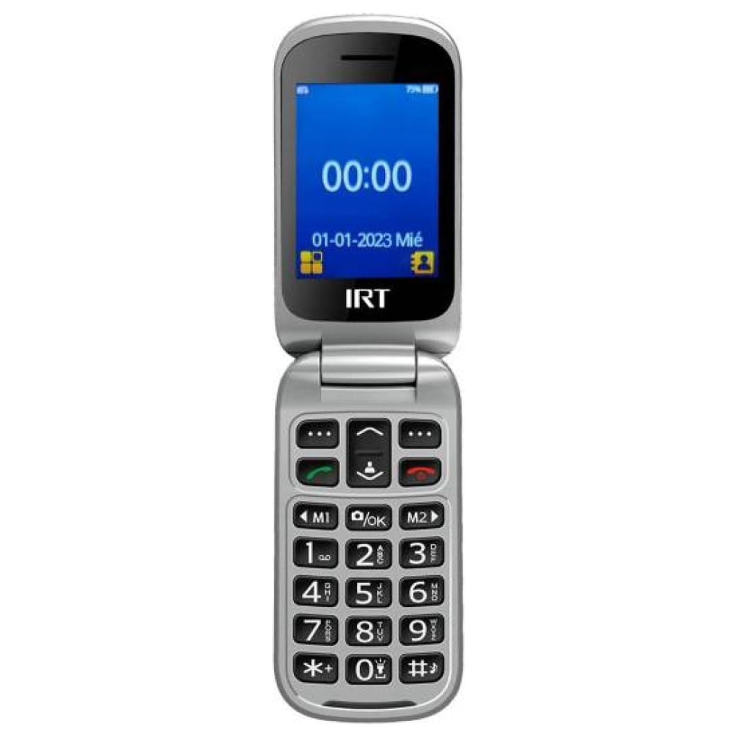 Telefono Celular Senior Tipo Almeja 4g Negro Clamshell Irt
