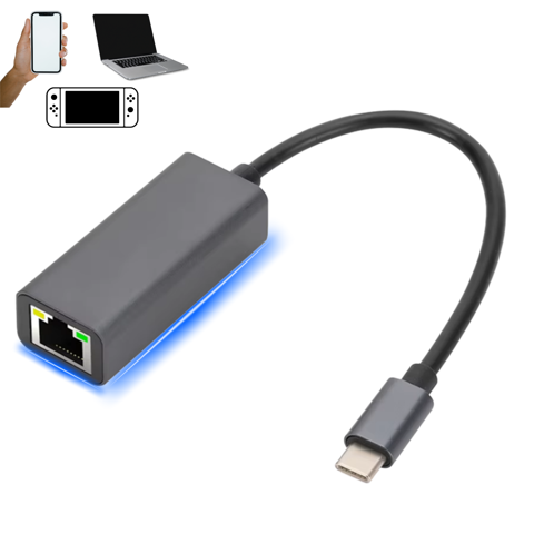 Genérico - Adaptador Usb Ethernet Tarjeta De Red A Rj45 Usb Tipo C