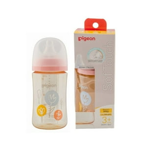 Pigeon - Mamadera De Plastico Softouch Diseño Flower, 240 Ml