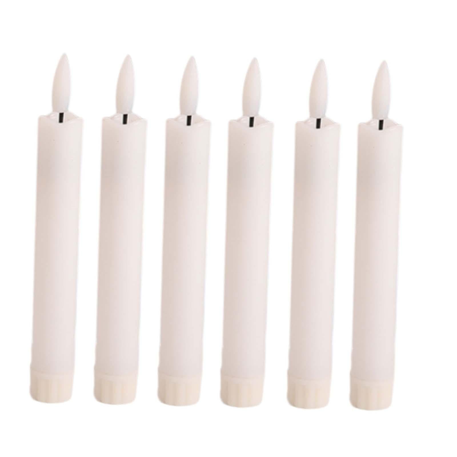 Bothyi - 6 Velas Led De Pilar Decorativas, Velas Sin Llama Para Vacaciones, Halloween, Año Nuevo, Color Blanco