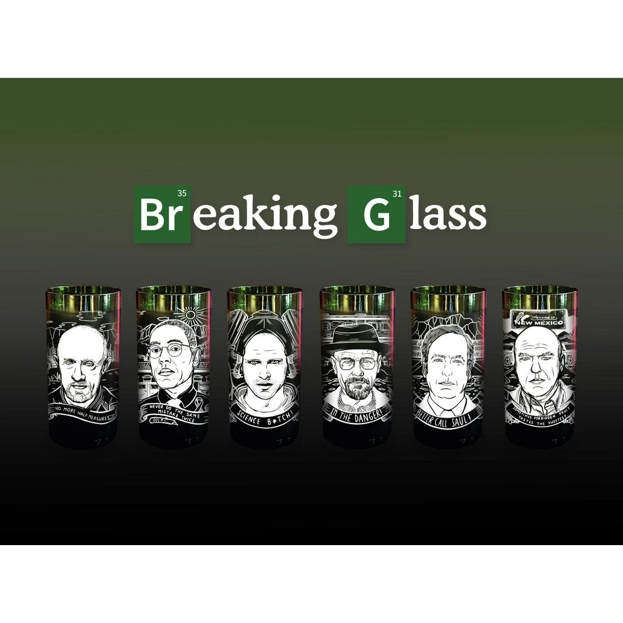 Green Glass - Breaking Glass Juego De 6 Vasos Verde