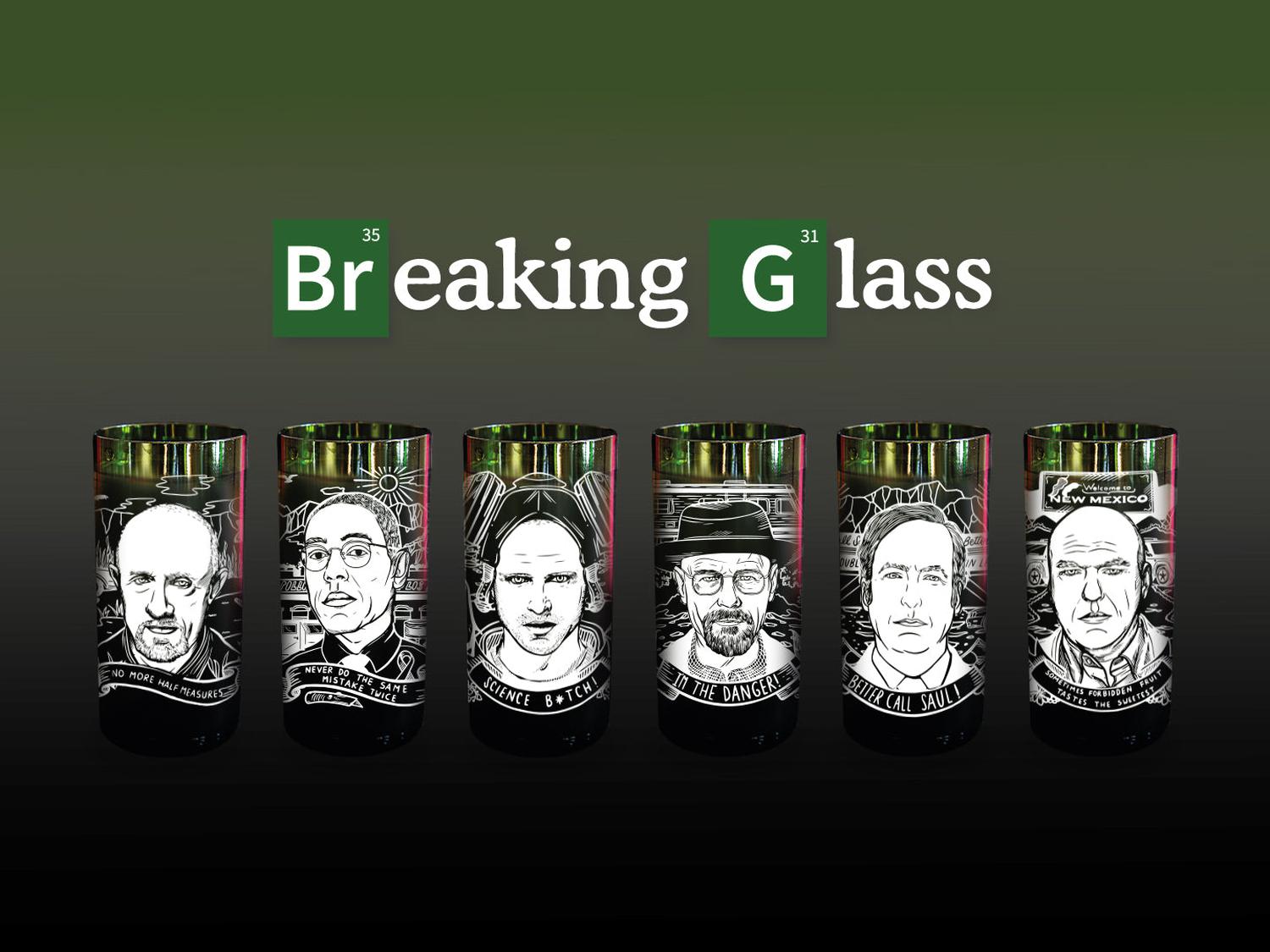 Green Glass - Breaking Glass Juego De 6 Vasos Verde