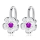 thumbnail image 1 of Lindos Aros Plata 925 Clip Flores Cerezo Rosa Purpura Joyas purpura Talla única, 1 of 4