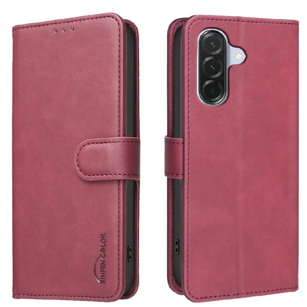 Funda Billetera para Samsung Galaxy S25 FE Protección RFID y Soporte Ajustable Rojo