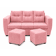 thumbnail image 3 of Living Alabama 3 cuerpos + 2 pouf Felpa Rosa, 3 of 3