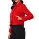 thumbnail image 4 of REFINED ATTIRE Abrigo Corto de Mujer con Cuello Abierto y Cierre de Botón Simple Rojo M, 4 of 6