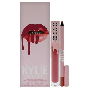 Kylie Cosmetics - Kit De Labios Mate - 302 Snow Way Bae De Para Mujer - 2 Barras De Labios Líquidas Mate De 0,10 Oz Y Delineador De Labios De 0,039 Oz