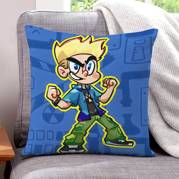 Johnny Test Fundas de almohada de terciopelo con tema, regalos de funda de almohada, decoración para el hogar, cojín de lanzar, regalo de cumpleaños para fans y parejas.56*56cm.