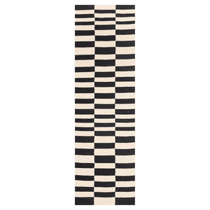 Bazhars - Alfombra Pasillo 070X240 Cm Kilim Galle Op Art Bn