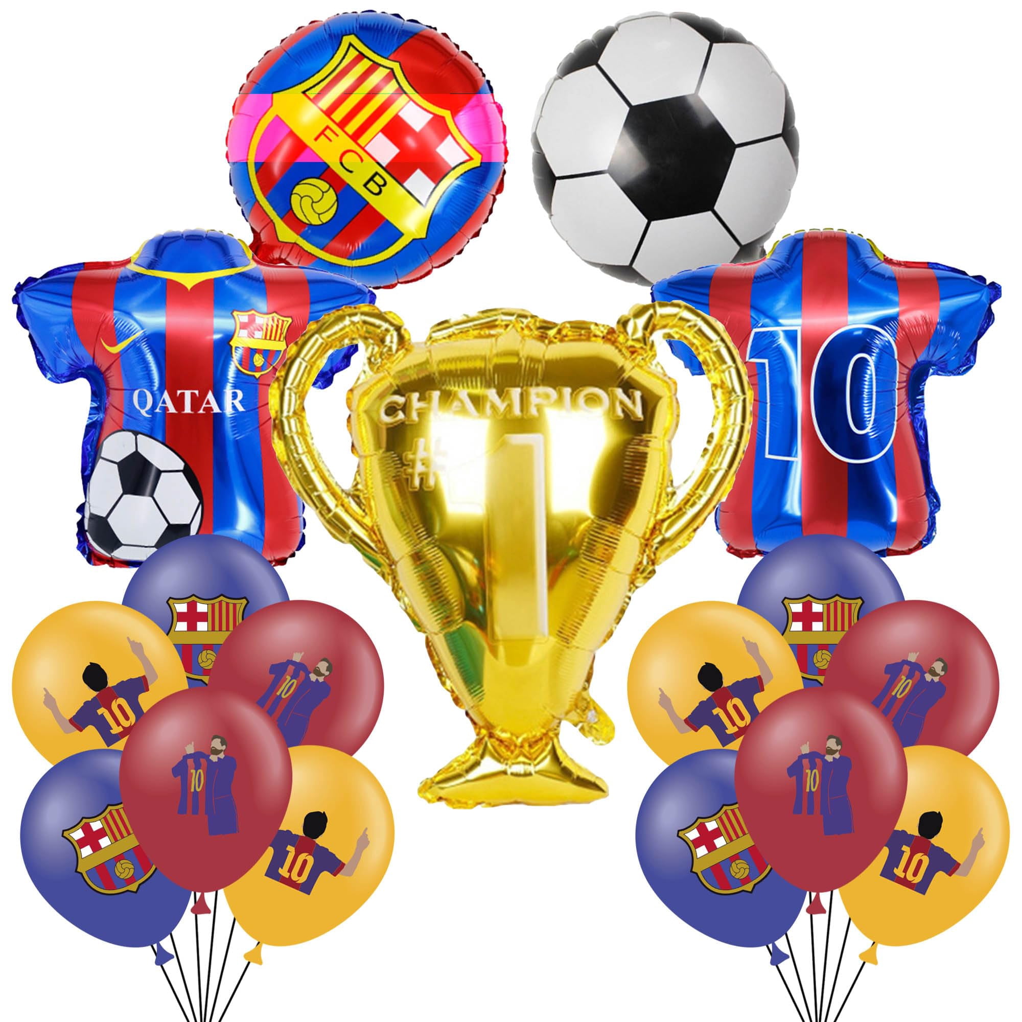 Set De 17 Globos Para Fiesta Wooacme Barcelona Messi