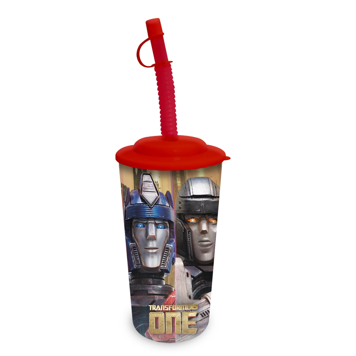 Hasbro - Vaso Con Bombilla 350 Ml Transformers