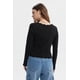 thumbnail image 3 of Polera Mujer Cuello Cv Encaje Rulet En Puño Negro, 3 of 4