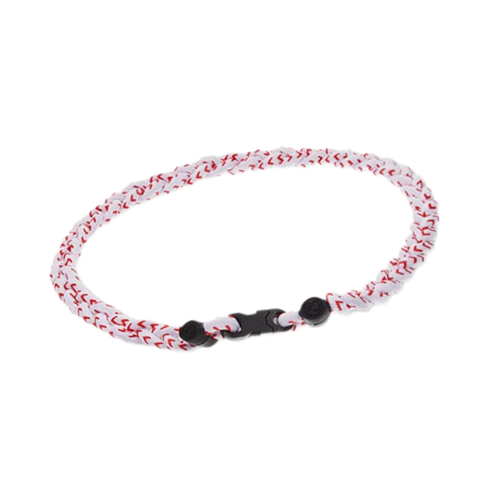 Magideal - Collar De Béisbol, Collar De Cuerda, Decoraciones Informales, Joyería De Regalo De Moda Para Hombres, Mujeres, Niños, Niñas, Amantes Del Equipo De Béi Blanco