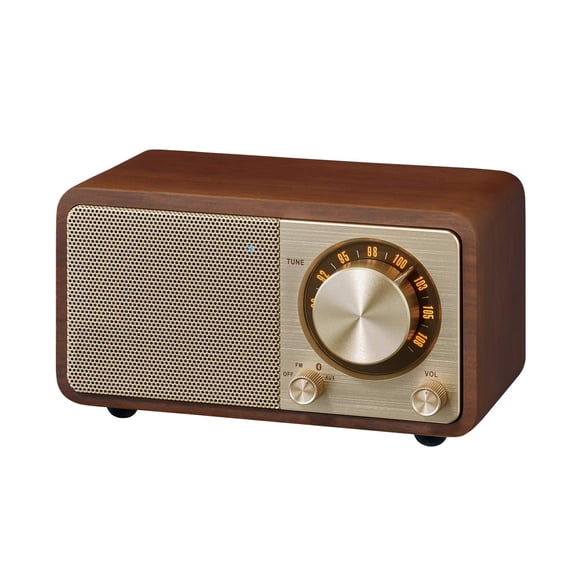 Altavoz Bluetooth Sangean WR-7GW con gabinete de madera y sintonizador FM dorado