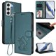 thumbnail image 2 of Funda Billetera con Relieve de Gato para Samsung Galaxy S22 5G, Verde Oscuro, 2 of 6