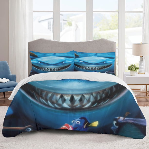 Finding Nemo Bedding Sets Cartoon Duvet Cover Lightweight 3 Piece Bet Sets for Kids Boys Girls