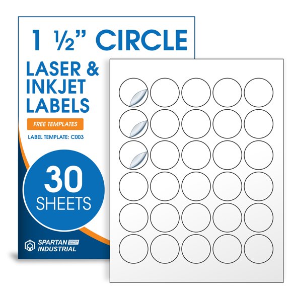 Etiquetas circulares de 3,8 cm Spartan Industrial – Pack de 900 unidades