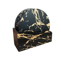 Oem - Set De 6 Posavasos De Madera Diseño Mármol Pack 6 Redondo N