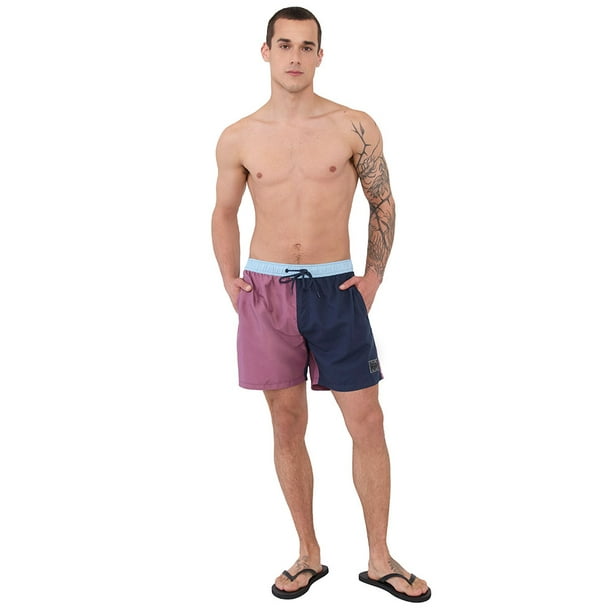 Traje de Baño Hombre Color Block Rosado Corona