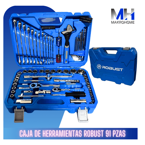 Juego Dados Llaves Cromo Vanadio 91 Piezas Robust | Lider