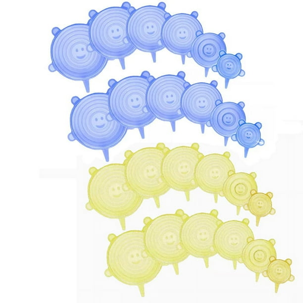 6/12pcs Silicone Stretch Lids, Food Bowl Covers, Reusable Food Saving Cover, Stretchable Multifunctional Fruit And Vegetable Fresh-keeping Cover