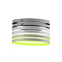 Diademas Nike Heathered 6Pk Negro/Blanco/Volt Osfm